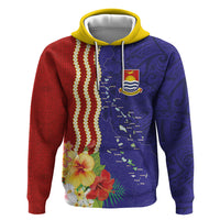 Kiribati Heritage Zip Hoodie Map of the Islands and Polynesia Pattern LT03 Pullover Hoodie Multicolor - Polynesian Pride