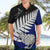 Aotearoa New Zealand Hawaiian Shirt Silver Fern Kiwi Bird and NZ Map with Maori Tribal Blue Style LT03 - Polynesian Pride