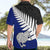 Aotearoa New Zealand Hawaiian Shirt Silver Fern Kiwi Bird and NZ Map with Maori Tribal Blue Style LT03 - Polynesian Pride