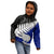 Aotearoa New Zealand Kid Hoodie Silver Fern Kiwi Bird and NZ Map with Maori Tribal Blue Style LT03 - Polynesian Pride