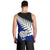 Aotearoa New Zealand Men Tank Top Silver Fern Kiwi Bird and NZ Map with Maori Tribal Blue Style LT03 - Polynesian Pride