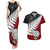 Aotearoa New Zealand Couples Matching Tank Maxi Dress and Hawaiian Shirt Silver Fern Kiwi Bird and NZ Map with Maori Tribal Red Style LT03 Pink - Polynesian Pride