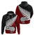 Aotearoa New Zealand Hoodie Silver Fern Kiwi Bird and NZ Map with Maori Tribal Red Style LT03 - Polynesian Pride