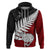 Aotearoa New Zealand Hoodie Silver Fern Kiwi Bird and NZ Map with Maori Tribal Red Style LT03 Zip Hoodie Pink - Polynesian Pride