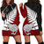 Aotearoa New Zealand Hoodie Dress Silver Fern Kiwi Bird and NZ Map with Maori Tribal Red Style LT03 - Polynesian Pride