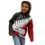 Aotearoa New Zealand Kid Hoodie Silver Fern Kiwi Bird and NZ Map with Maori Tribal Red Style LT03 - Polynesian Pride