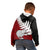 Aotearoa New Zealand Kid Hoodie Silver Fern Kiwi Bird and NZ Map with Maori Tribal Red Style LT03 - Polynesian Pride