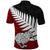 Aotearoa New Zealand Polo Shirt Silver Fern Kiwi Bird and NZ Map with Maori Tribal Red Style LT03 - Polynesian Pride