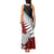 Aotearoa New Zealand Tank Maxi Dress Silver Fern Kiwi Bird and NZ Map with Maori Tribal Red Style LT03 - Polynesian Pride