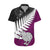 Aotearoa New Zealand Hawaiian Shirt Silver Fern Kiwi Bird and NZ Map with Maori Tribal Pink Style LT03 Red - Polynesian Pride