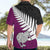 Aotearoa New Zealand Hawaiian Shirt Silver Fern Kiwi Bird and NZ Map with Maori Tribal Pink Style LT03 - Polynesian Pride