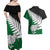 Aotearoa New Zealand Couples Matching Off Shoulder Maxi Dress and Hawaiian Shirt Silver Fern Kiwi Bird and NZ Map with Maori Tribal Green Style LT03 - Polynesian Pride