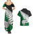 Aotearoa New Zealand Couples Matching Summer Maxi Dress and Hawaiian Shirt Silver Fern Kiwi Bird and NZ Map with Maori Tribal Green Style LT03 - Polynesian Pride