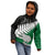 Aotearoa New Zealand Kid Hoodie Silver Fern Kiwi Bird and NZ Map with Maori Tribal Green Style LT03 - Polynesian Pride