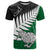 Aotearoa New Zealand T Shirt Silver Fern Kiwi Bird and NZ Map with Maori Tribal Green Style LT03 Green - Polynesian Pride