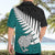 Aotearoa New Zealand Hawaiian Shirt Silver Fern Kiwi Bird and NZ Map with Maori Tribal Turquoise Style LT03 - Polynesian Pride