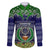 Pohnpei State Christmas Family Matching Long Sleeve Bodycon Dress and Hawaiian Shirt Coat of Arms Beautiful Merry Xmas Snowflake LT03 Dad's Shirt - Long Sleeve Blue - Polynesian Pride