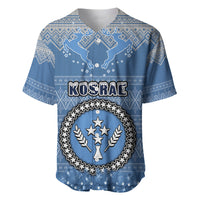 Kosrae Christmas Baseball Jersey Coat of Arms Beautiful Merry Xmas Snowflake LT03 Blue - Polynesian Pride