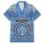 Kosrae Christmas Family Matching Off Shoulder Maxi Dress and Hawaiian Shirt Coat of Arms Beautiful Merry Xmas Snowflake LT03 Mom's Dress Blue - Polynesian Pride