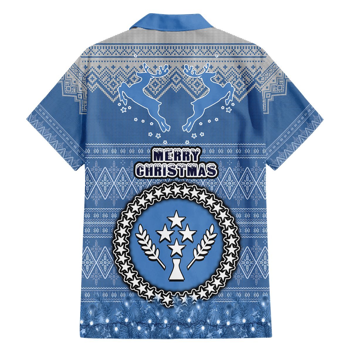 Kosrae Christmas Hawaiian Shirt Coat of Arms Beautiful Merry Xmas Snowflake LT03 - Polynesian Pride
