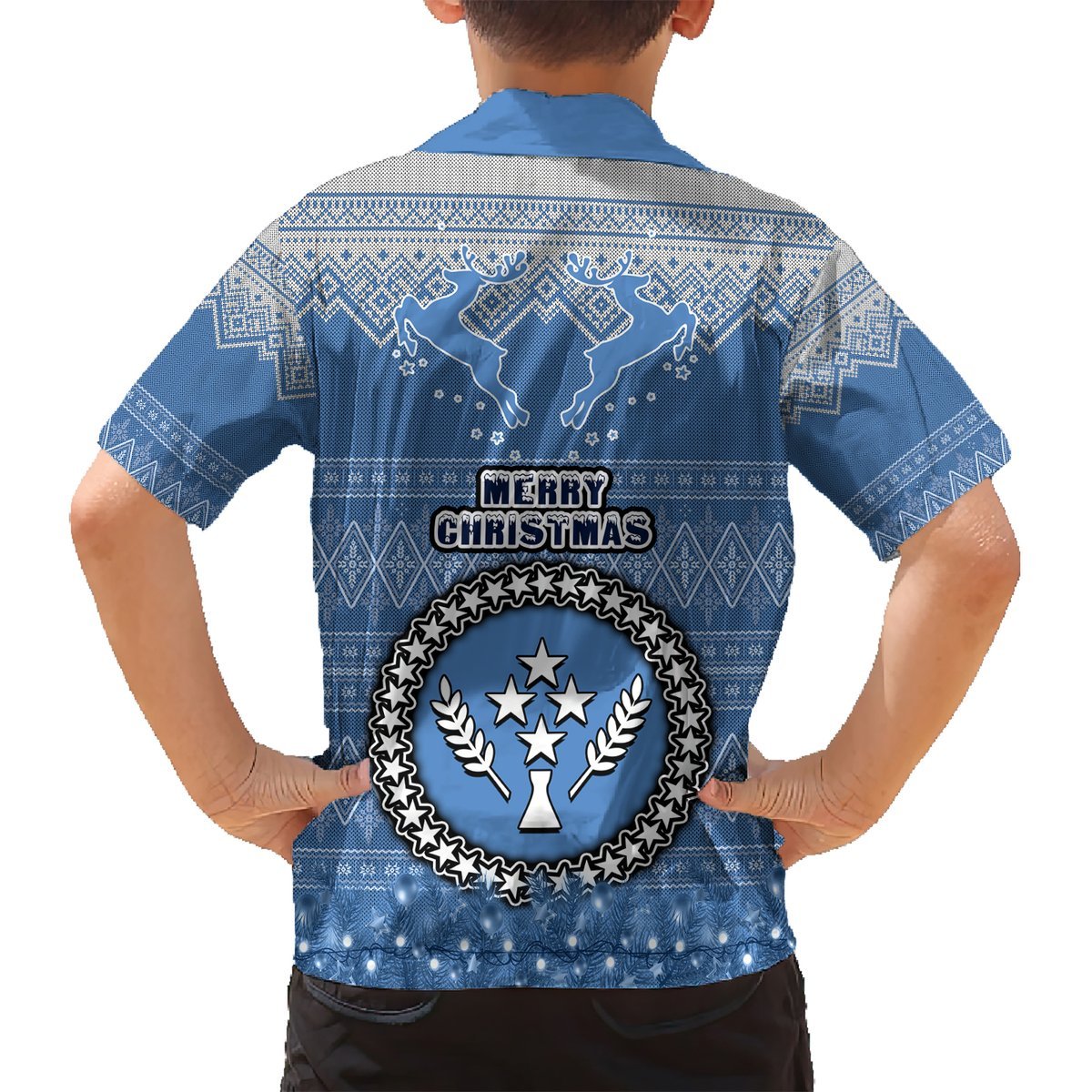 Kosrae Christmas Hawaiian Shirt Coat of Arms Beautiful Merry Xmas Snowflake LT03 - Polynesian Pride