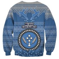 Kosrae Christmas Sweatshirt Coat of Arms Beautiful Merry Xmas Snowflake LT03 - Polynesian Pride