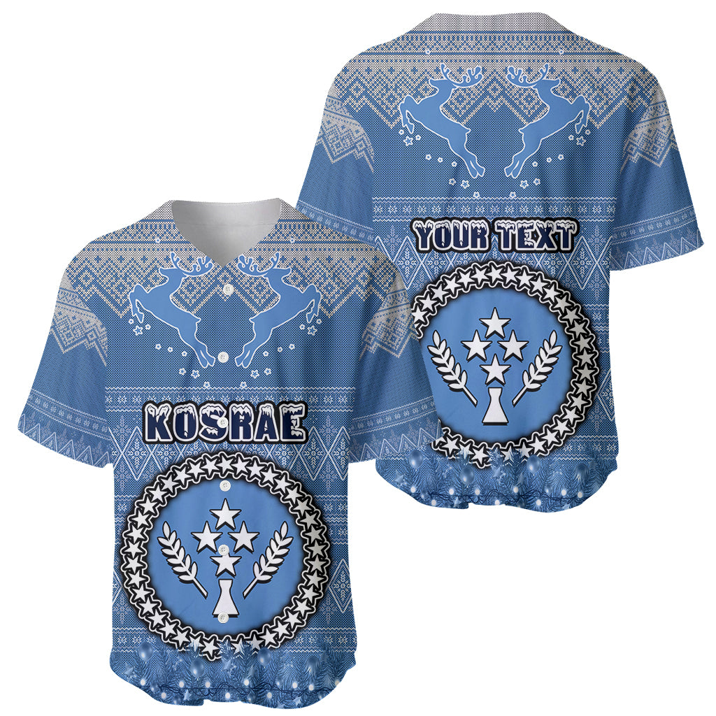 Personalised Kosrae Christmas Baseball Jersey Coat of Arms Beautiful Merry Xmas Snowflake LT03 - Polynesian Pride
