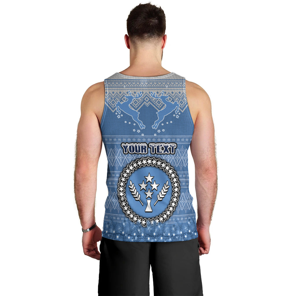 Personalised Kosrae Christmas Men Tank Top Coat of Arms Beautiful Merry Xmas Snowflake LT03 - Polynesian Pride