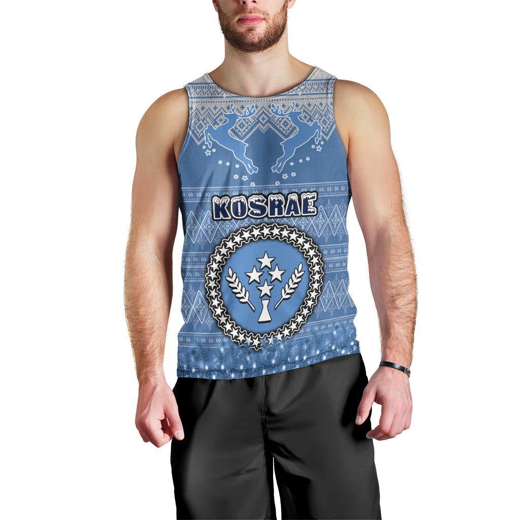 Personalised Kosrae Christmas Men Tank Top Coat of Arms Beautiful Merry Xmas Snowflake LT03 - Polynesian Pride