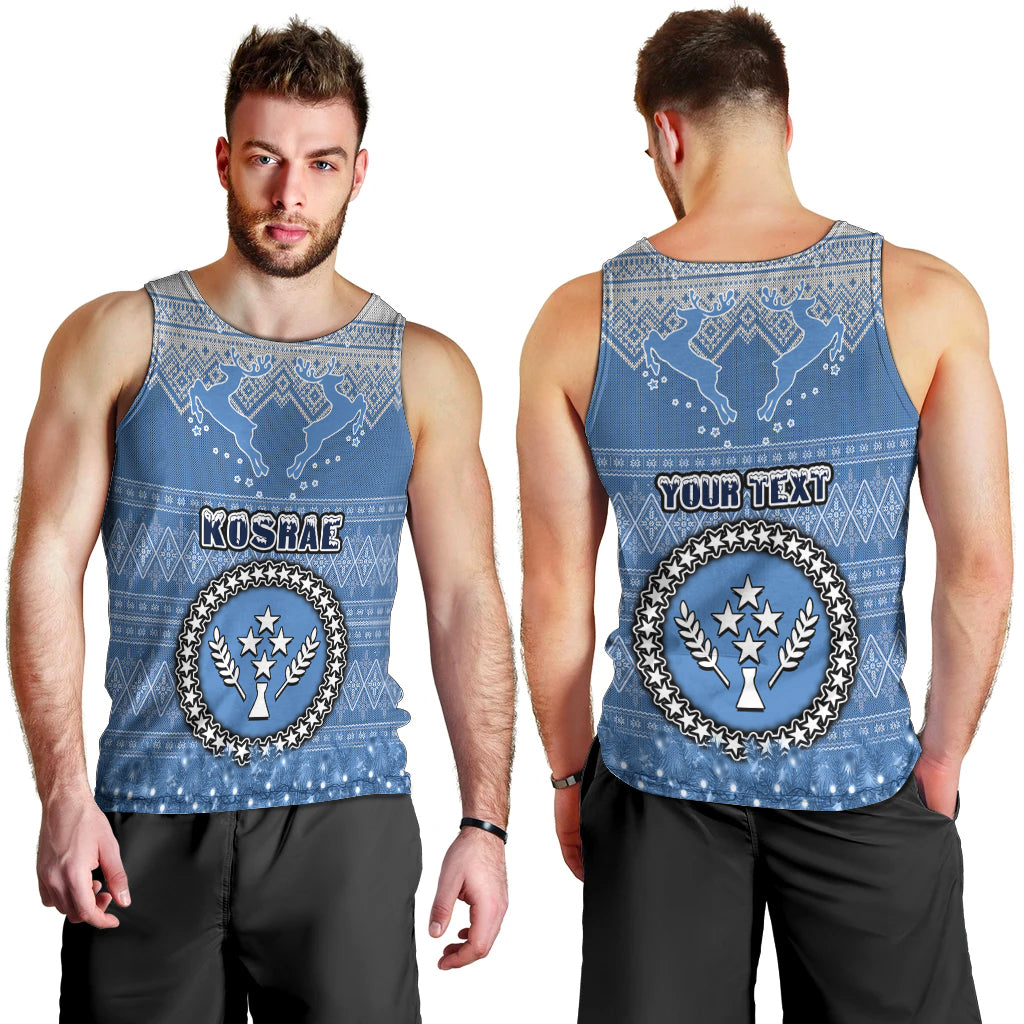 Personalised Kosrae Christmas Men Tank Top Coat of Arms Beautiful Merry Xmas Snowflake LT03 - Polynesian Pride