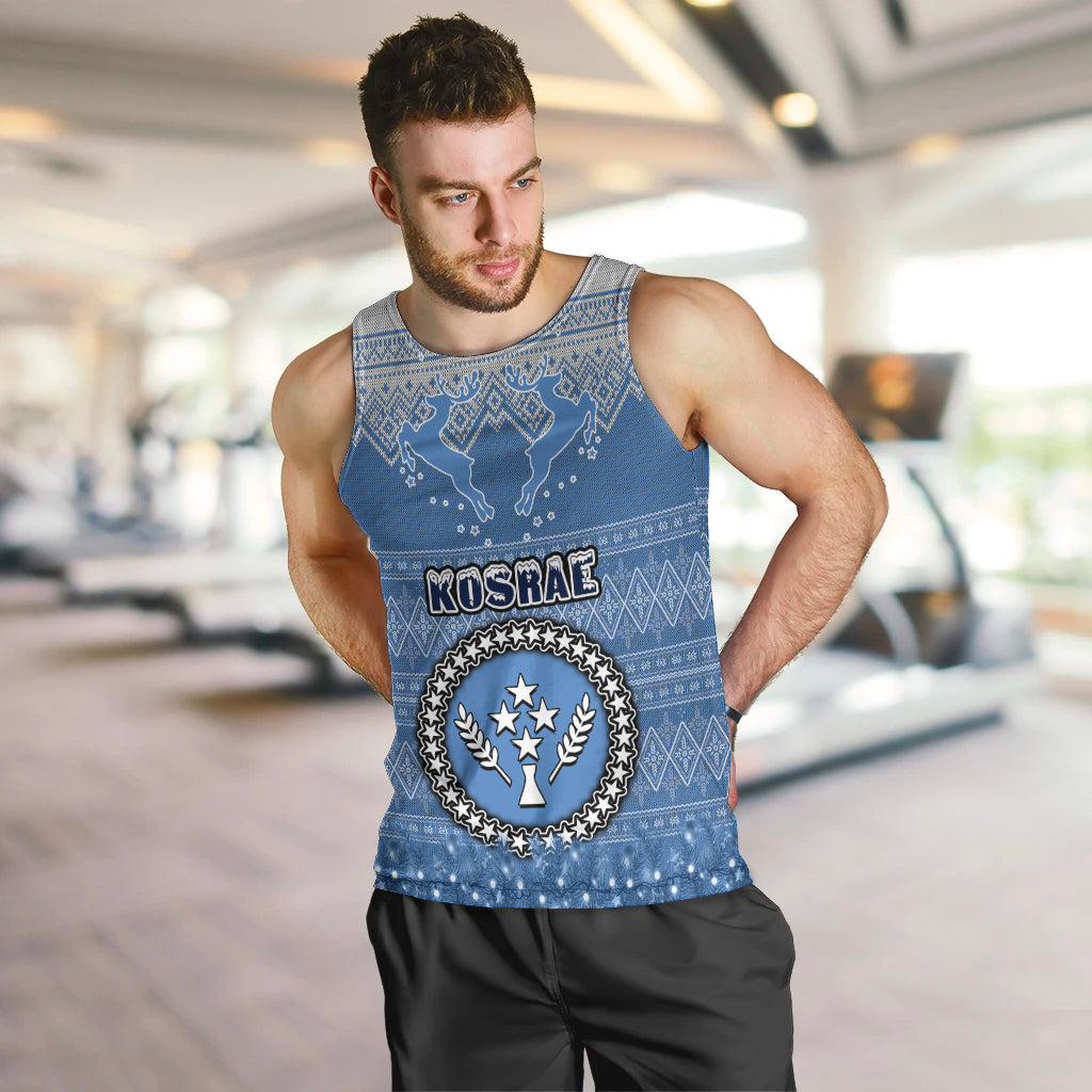 Personalised Kosrae Christmas Men Tank Top Coat of Arms Beautiful Merry Xmas Snowflake LT03 - Polynesian Pride