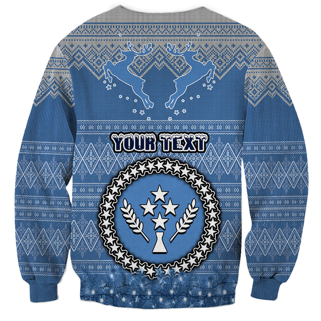 Personalised Kosrae Christmas Sweatshirt Coat of Arms Beautiful Merry Xmas Snowflake LT03 - Polynesian Pride