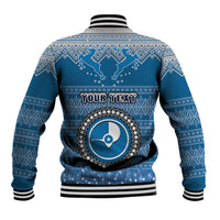 Personalised Yap Christmas Baseball Jacket Coat of Arms Beautiful Merry Xmas Snowflake LT03 - Polynesian Pride