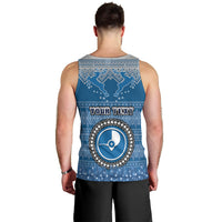 Personalised Yap Christmas Men Tank Top Coat of Arms Beautiful Merry Xmas Snowflake LT03 - Polynesian Pride