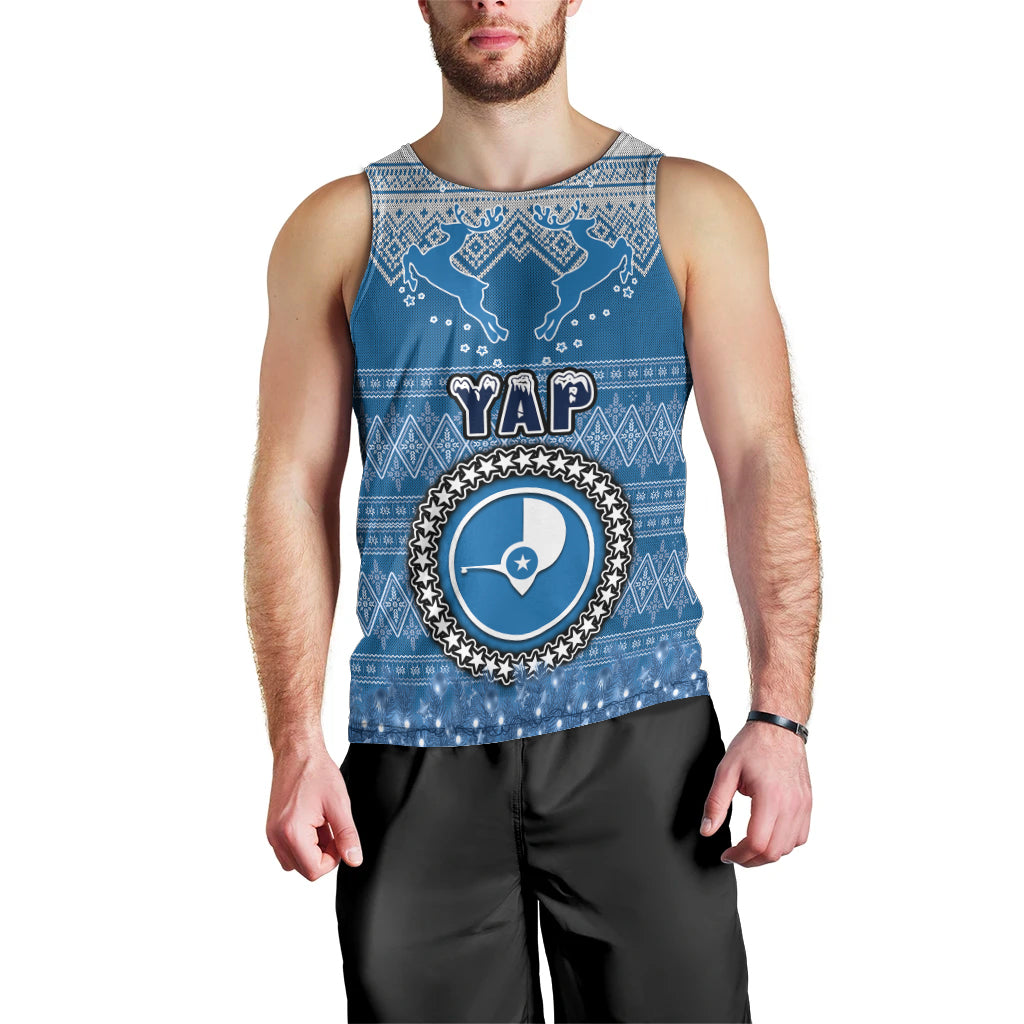 Personalised Yap Christmas Men Tank Top Coat of Arms Beautiful Merry Xmas Snowflake LT03 - Polynesian Pride
