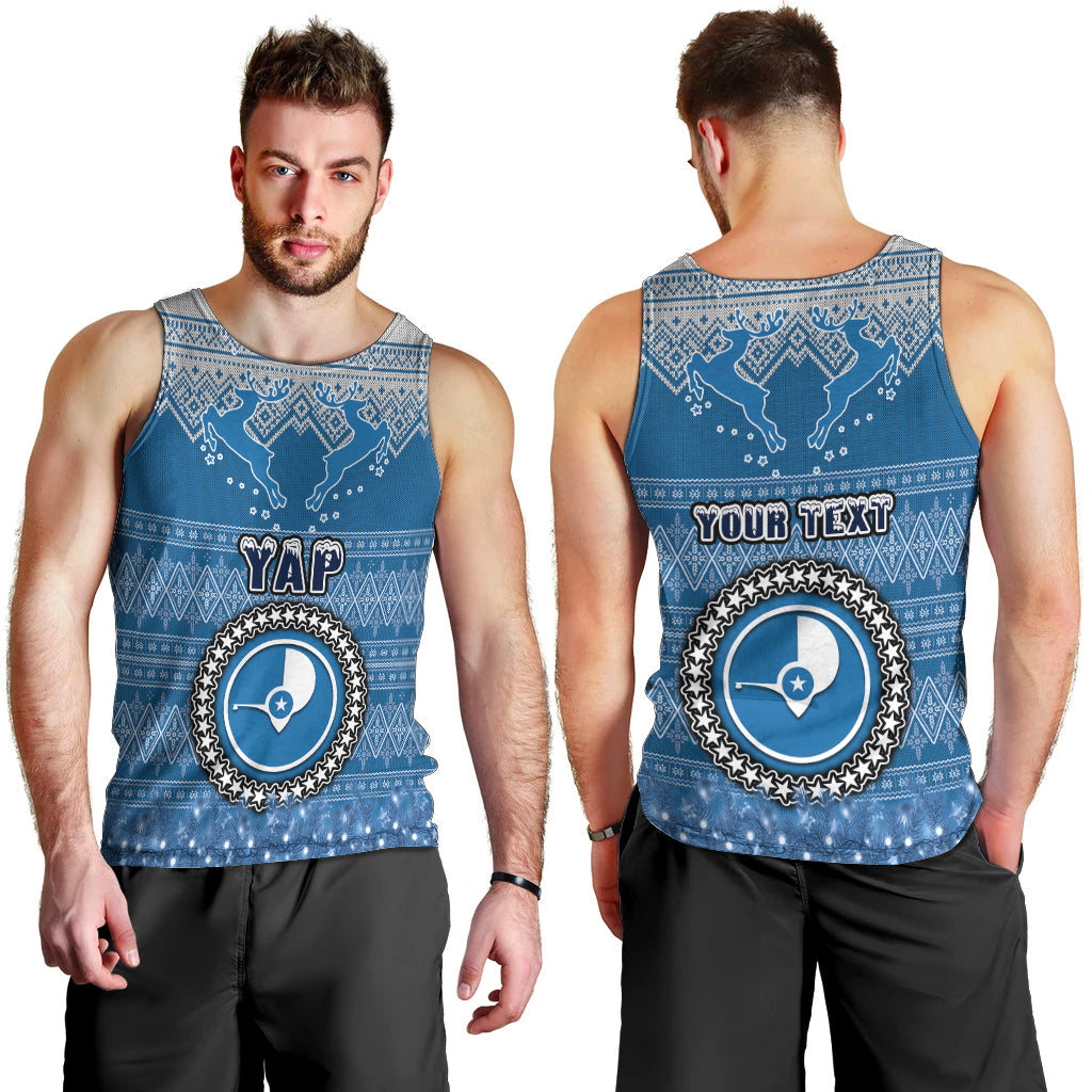 Personalised Yap Christmas Men Tank Top Coat of Arms Beautiful Merry Xmas Snowflake LT03 - Polynesian Pride