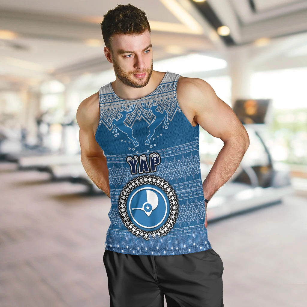 Personalised Yap Christmas Men Tank Top Coat of Arms Beautiful Merry Xmas Snowflake LT03 - Polynesian Pride