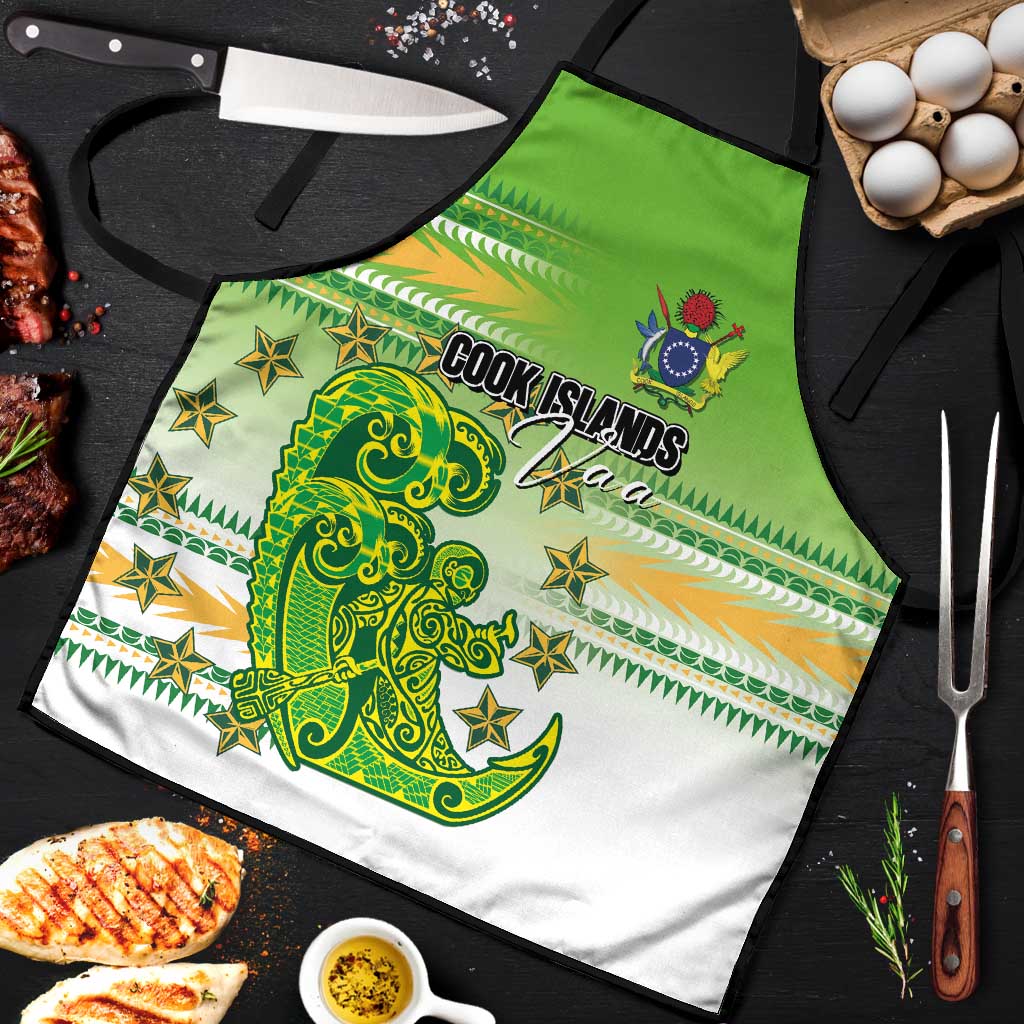 Cook Islands Va'a Race Apron Te Tatau Tattoos Sporty Style Green-White Color LT03 Green - Polynesian Pride