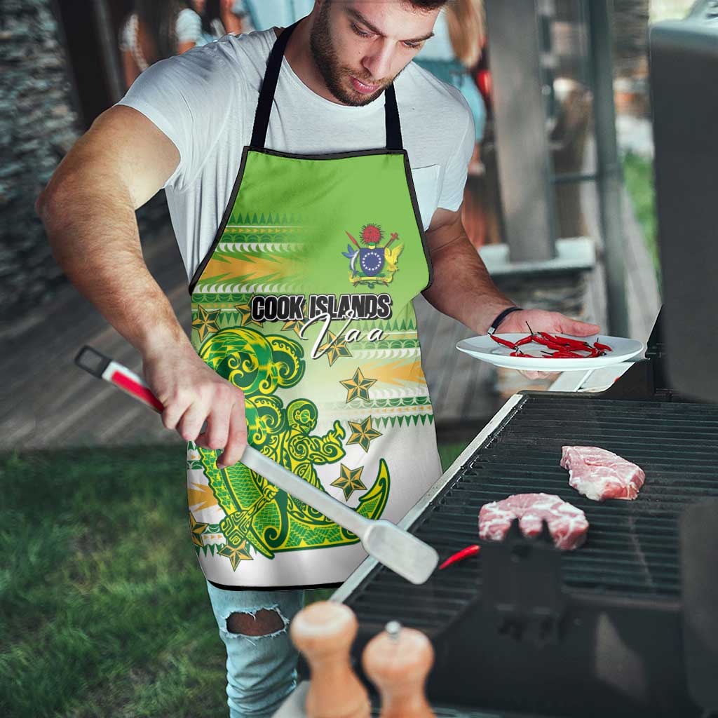 Cook Islands Va'a Race Apron Te Tatau Tattoos Sporty Style Green-White Color LT03 - Polynesian Pride