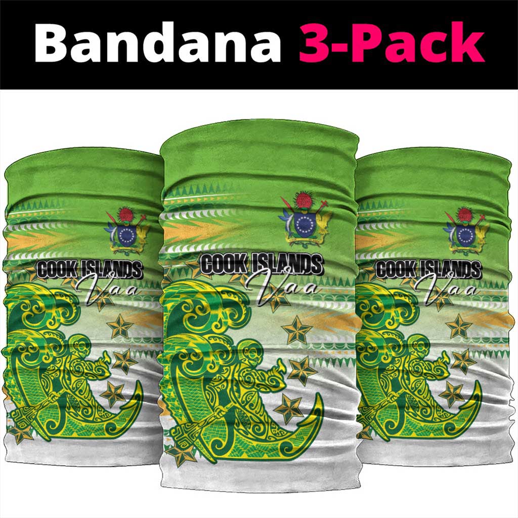 Cook Islands Va'a Race Neck Gaiter Te Tatau Tattoos Sporty Style Green-White Color LT03 package One Size: 25*50cm Green - Polynesian Pride