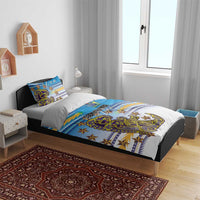 Cook Islands Va'a Race Bedding Set Te Tatau Tattoos Sporty Style Glory Blue Color LT03 - Polynesian Pride
