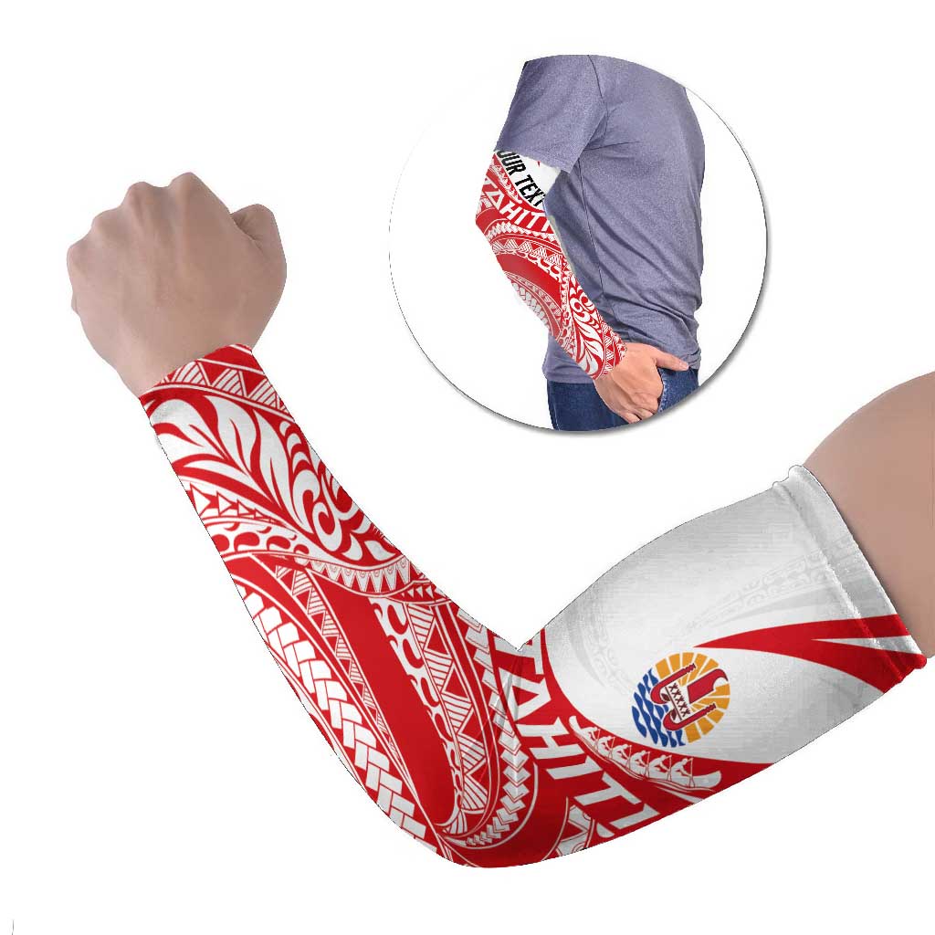 Personalised Tahiti Va'a Race Arm Sleeves Polynesian Tattoos Sporty Style LT03 Set of 2 Red - Polynesian Pride