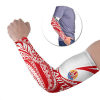 Personalised Tahiti Va'a Race Arm Sleeves Polynesian Tattoos Sporty Style LT03 Set of 2 Red - Polynesian Pride