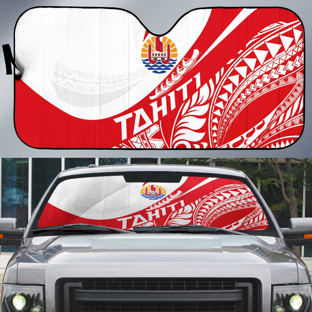 Tahiti Va'a Race Auto Sun Shade Polynesian Tattoos Sporty Style LT03 Red - Polynesian Pride