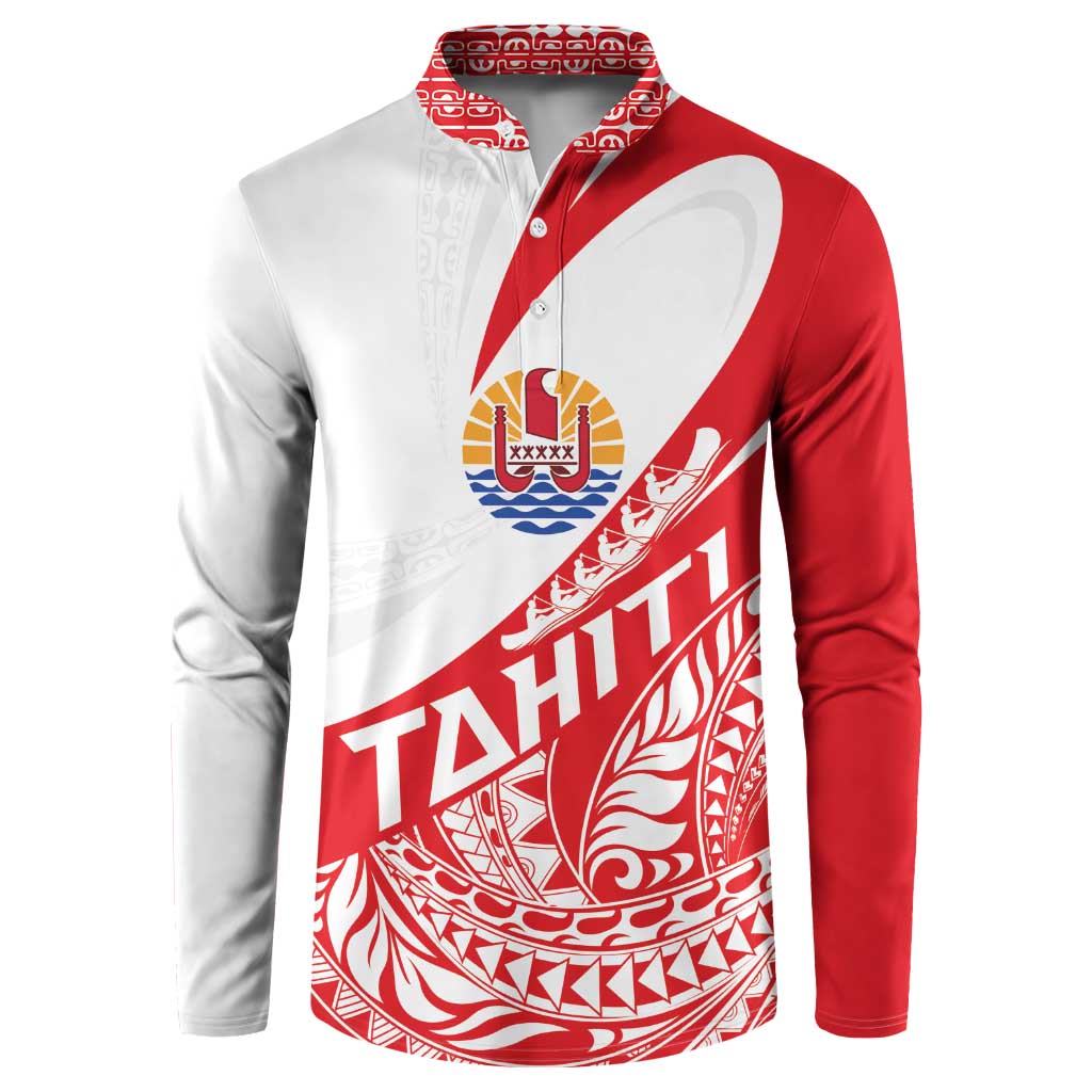 Personalised Tahiti Va'a Race Button Sweatshirt Polynesian Tattoos Sporty Style LT03 Red - Polynesian Pride