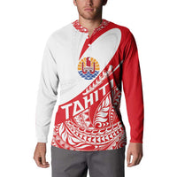 Personalised Tahiti Va'a Race Button Sweatshirt Polynesian Tattoos Sporty Style LT03 - Polynesian Pride