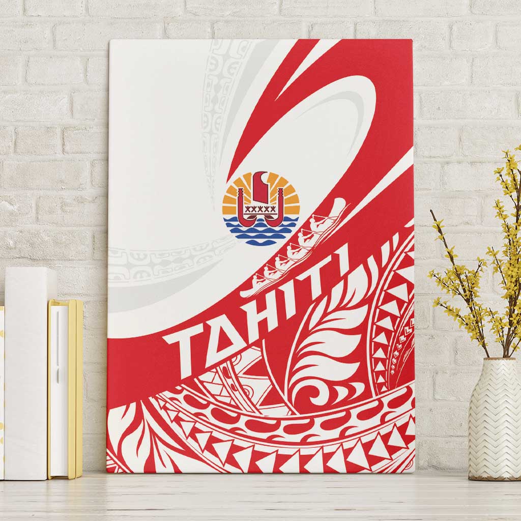 Tahiti Va'a Race Canvas Wall Art Polynesian Tattoos Sporty Style LT03 Without Frame Red - Polynesian Pride