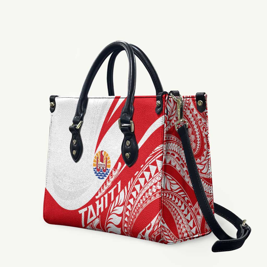 Tahiti Va'a Race Leather Bag Polynesian Tattoos Sporty Style LT03 Red - Polynesian Pride