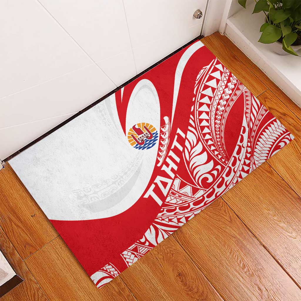 Tahiti Va'a Race Rubber Doormat Polynesian Tattoos Sporty Style LT03 - Polynesian Pride