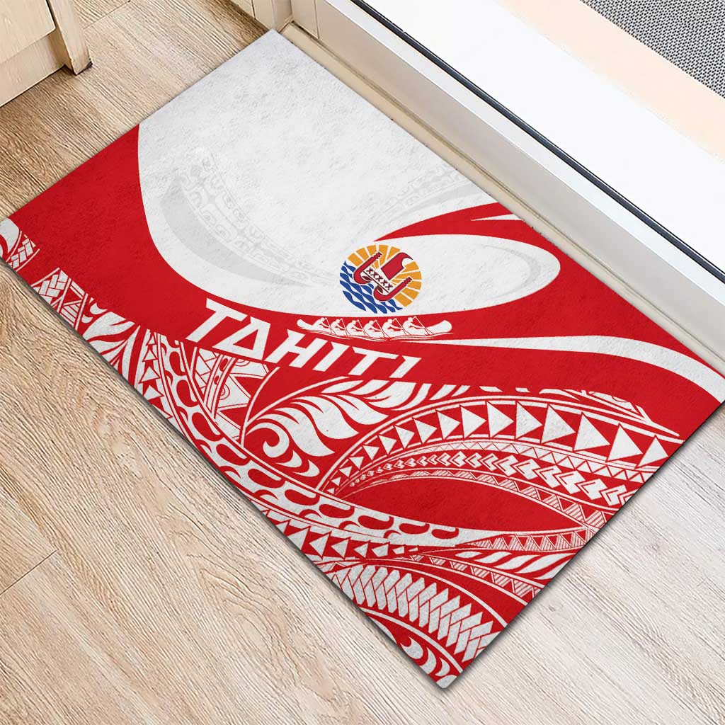 Tahiti Va'a Race Rubber Doormat Polynesian Tattoos Sporty Style LT03 - Polynesian Pride